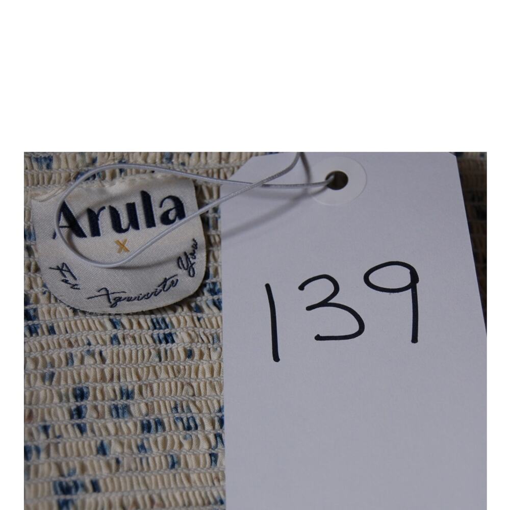 Arula x Favorite Sister Blouse Cream Blue Puff Sleeve Size XL Prairie Farmhouse - Picture 13 of 15